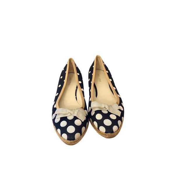 Miu Miu Black & White Polka Dot Espadrille Flats - Picture 3 of 6